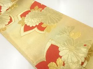 アンティーク　菊模様織出し袋帯（材料）